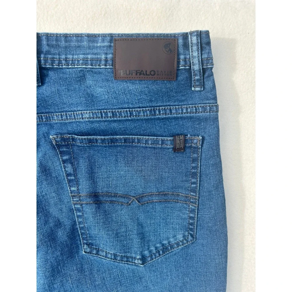 Buffalo David Bitton Mens Blue Straight Leg‎ Jeans Medium Wash Denim Pants 36x30